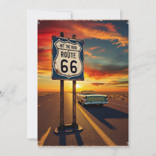 Texas Route 66 Road Trip Memory Invitation