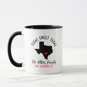 Texas San Antonio Tx State Heart Mug