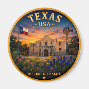 Texas San Antonio Vacation Memories 🟡 Magnet