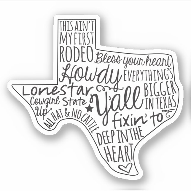 Texas Sayings Sticker (Front)