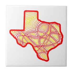 Texas Scribbleprints Art Tile