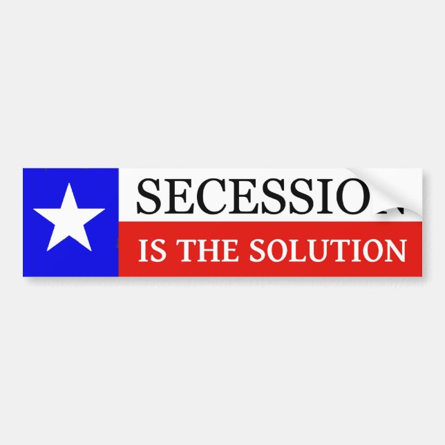 Texas Secession Bumper Sticker (Front)