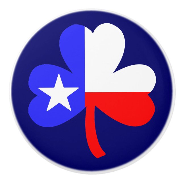 Texas Shamrock Ceramic Knob (Front)