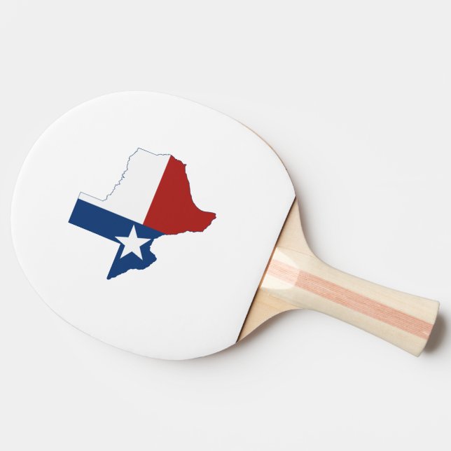 Texas Shaped State Flag Lone Star Texan Ping Pong Paddle (Side)