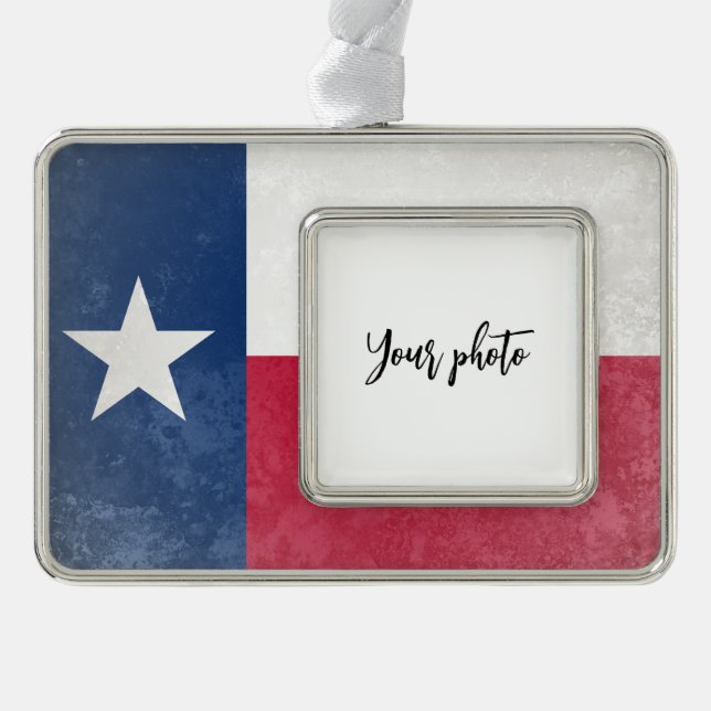 Texas Silver Plated Framed Ornament (Front)