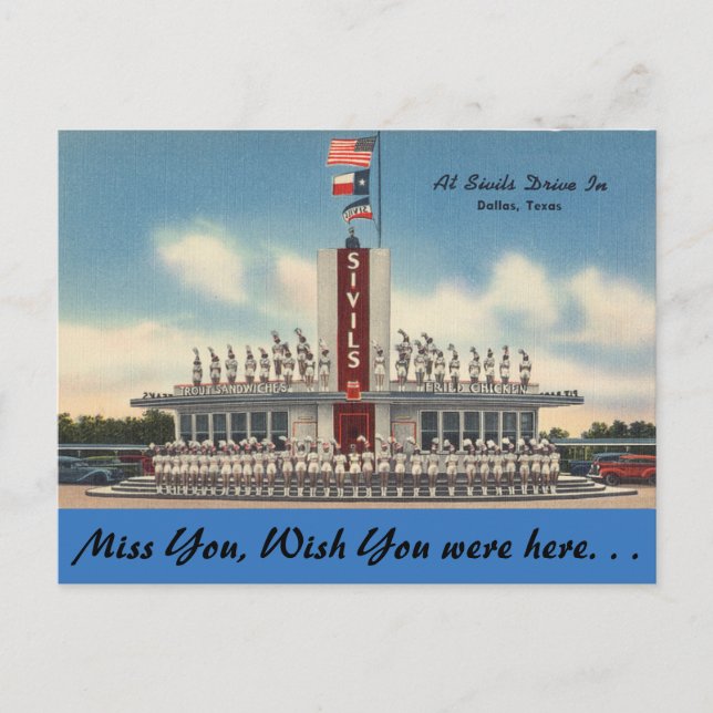 Texas, Sivils Drive In, Dallas Postcard (Front)