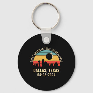Texas Skyline Total Solar Eclipse 2024 Key Ring