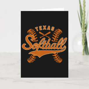 Texas Softll Vintage Mens Kids Team Retro Softll F Card