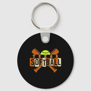 Texas Softll Vintage Mens Kids Team Retro Softll F Key Ring