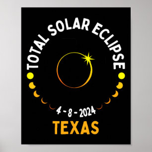 Texas Solar Eclipse 2024 Party Total Usa Map Total Poster