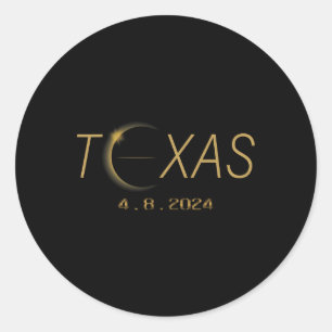 Texas Solar Eclipse 2024 Shirt Total Solar Eclipse Classic Round Sticker