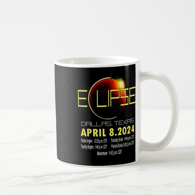Texas Solar Eclipse 2024 Solar Eclipse Funny Texas Coffee Mug (Right)