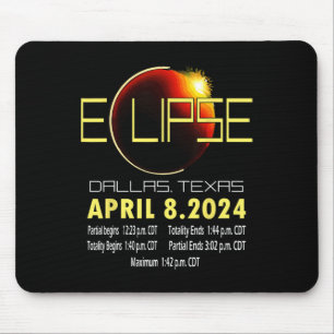 Texas Solar Eclipse 2024 Solar Eclipse Funny Texas Mouse Pad