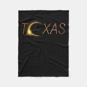 Texas Solar Eclipse 2024 Total Solar Eclipse Texas Fleece Blanket