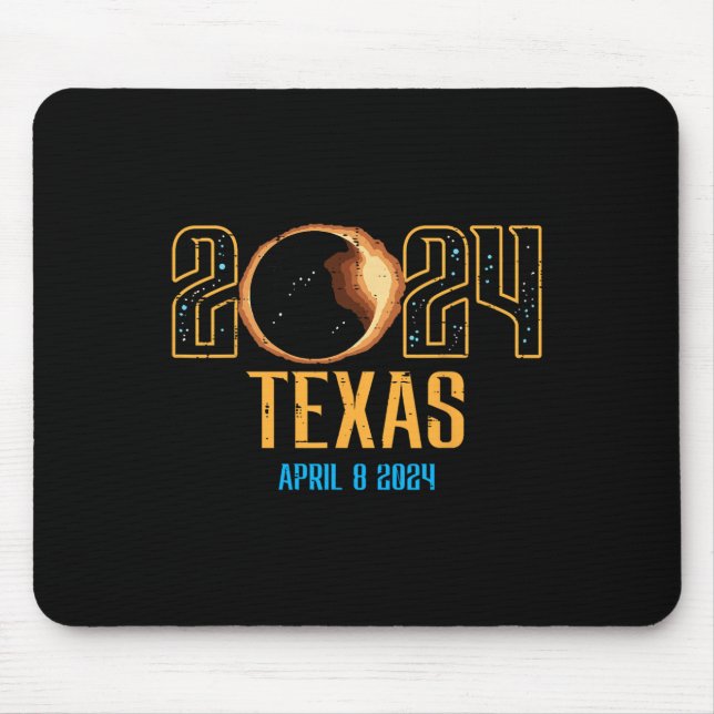 Texas Solar Eclipse 2024 Totality April 8 Men Wome Mouse Pad (Front)
