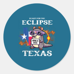 Texas Solar Eclipse April 8 Classic Round Sticker