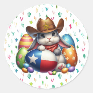 Texas/southwestern Easter bunny sheriff Classic Round Sticker