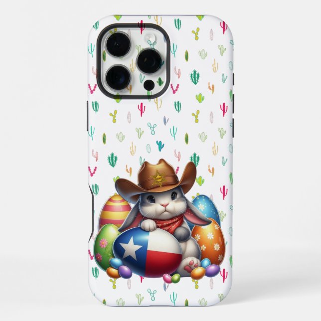 Texas/southwestern Easter bunny sheriff iPhone Case (Back)