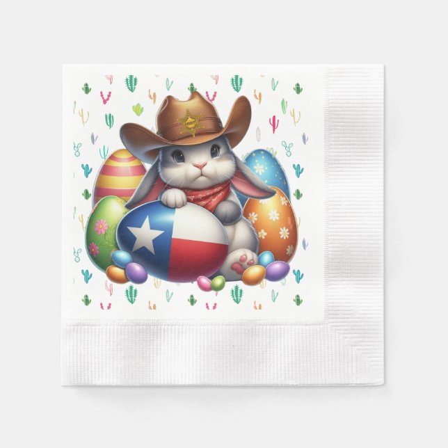 Texas/southwestern Easter bunny sheriff Napkin (Front)