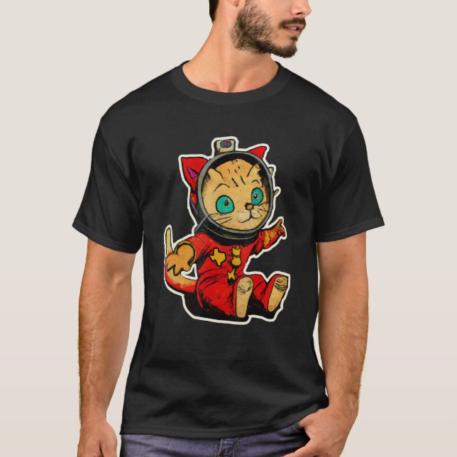 Texas Space Cat Cute Kitty With Tx Animal People L T-Shirt (Front)