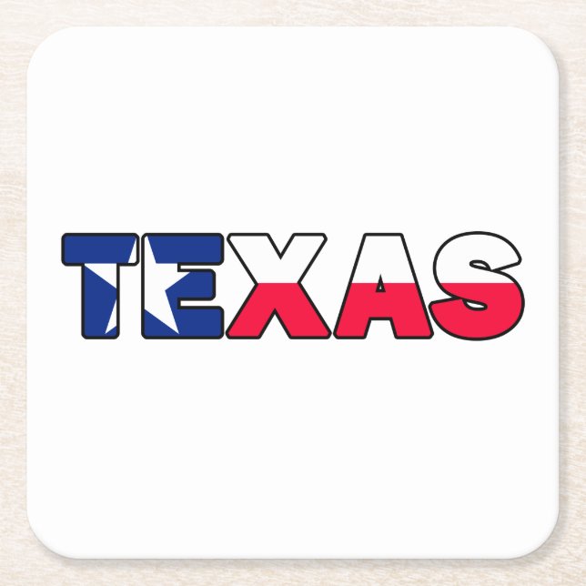 Texas Square Paper Coaster (Front)