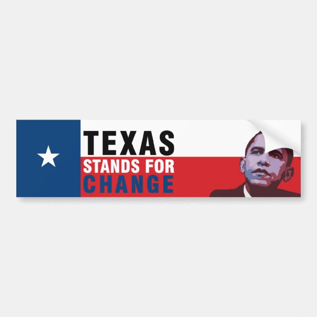 Texas Stands for Change - Obama Bumper Sticker (Front)