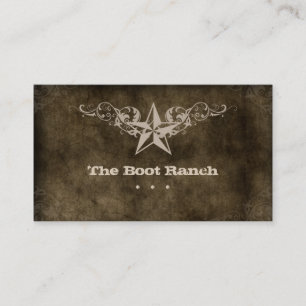 Texas Star Business Card Brown Suede Beige