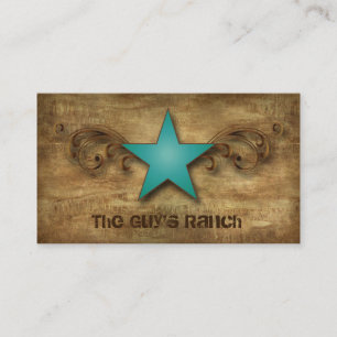 Texas Star Business Card Suede Blue Swirls