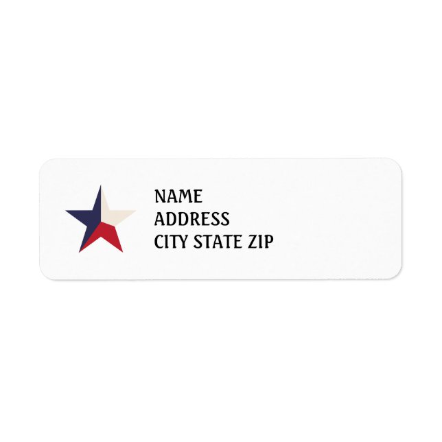 Texas Star Return Address Labels (Front)
