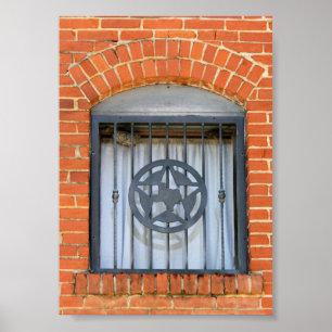 Texas Star Window 5 x 7 inches Poster