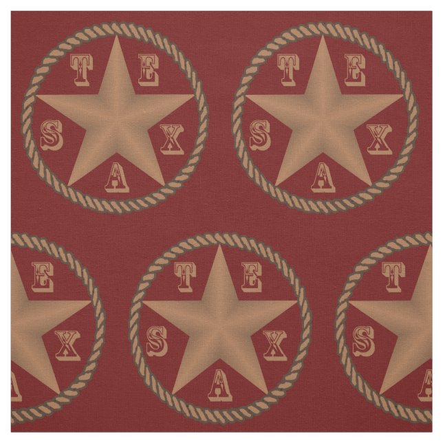 Texas Star With Rope Border ANY COLOR Fabric (Swatch)