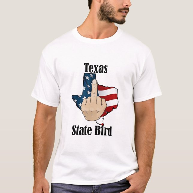 Texas state bird t-shirt middle finger (Front)