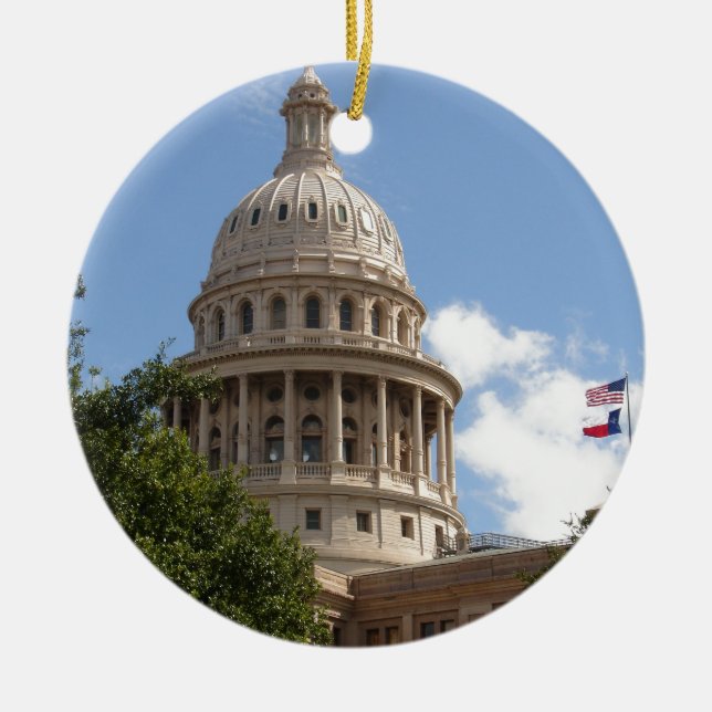 Texas State Capitol 2 Ceramic Tree Decoration (Front)