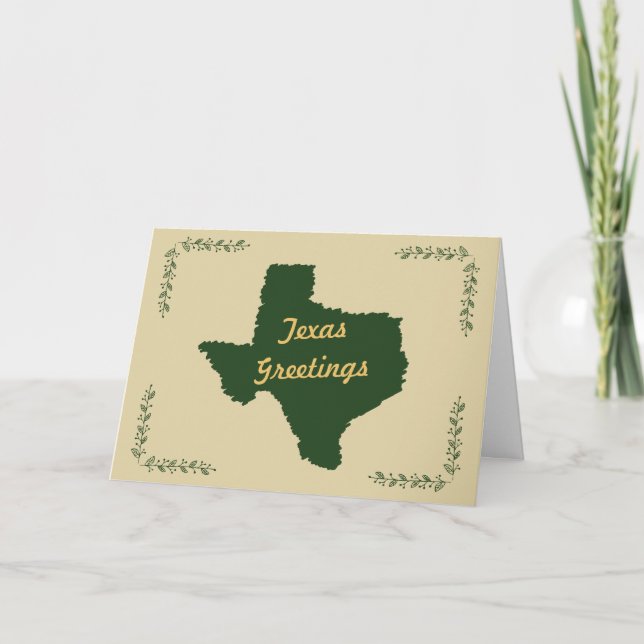 Texas State Christmas Holiday Greetings Card (Front)
