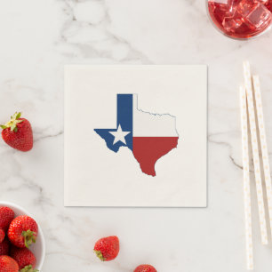 Texas State Flag and Map Napkin
