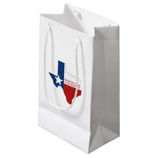 Texas State Flag and Map Small Gift Bag (Front Angled)