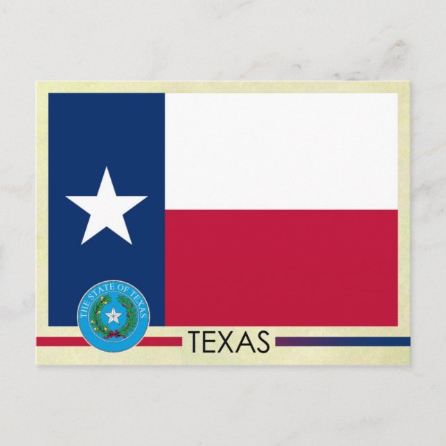 Texas State Flag and Seal Postcard (Front)