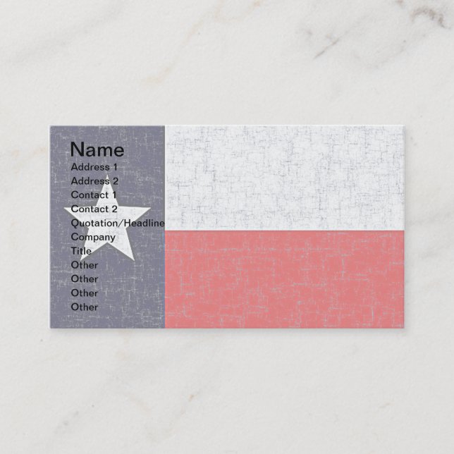 TEXAS STATE FLAG Business Cards (Front)