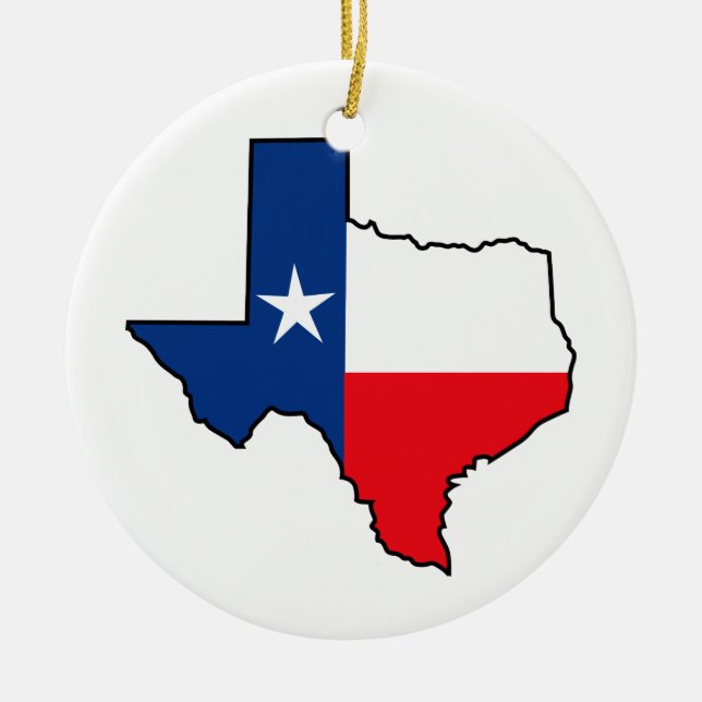 Texas State Flag Ceramic Tree Decoration (Front)