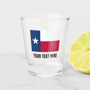 Texas state flag custom drinking shot glasses