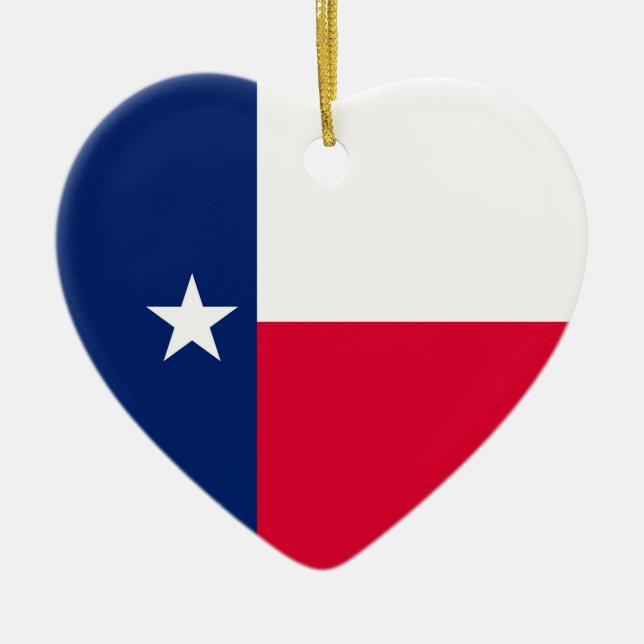 Texas State Flag Design Ceramic Tree Decoration (Front)