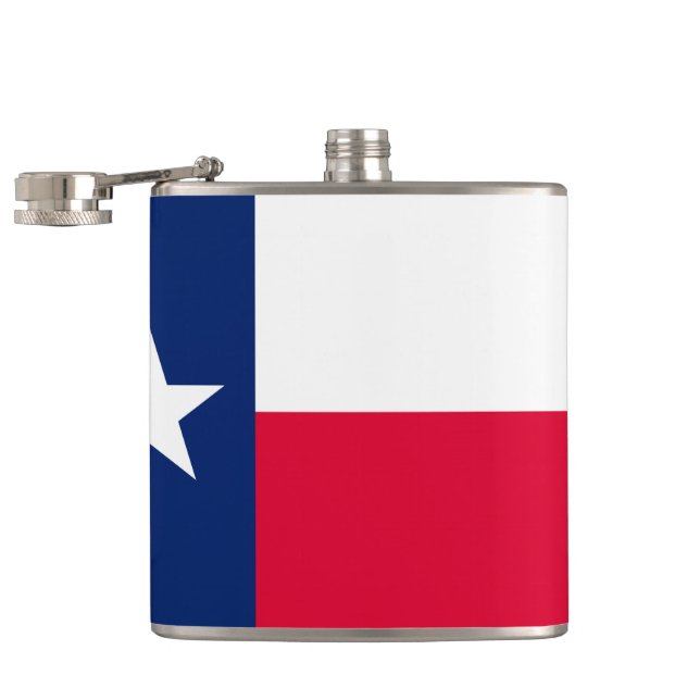 Texas State Flag Design Hip Flask (Opened)
