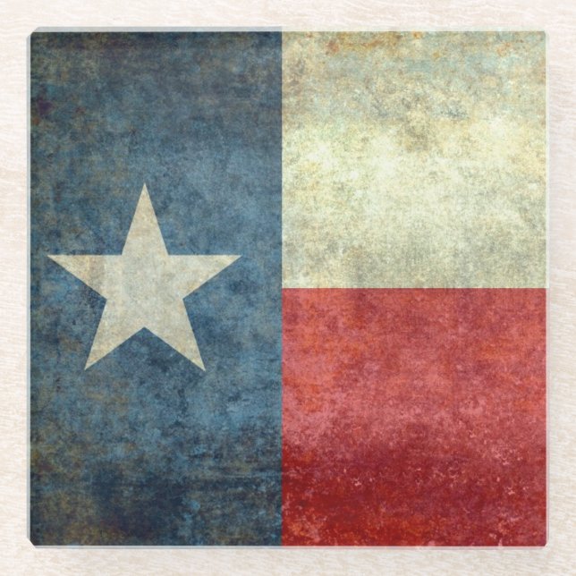 Texas State Flag Glass Coaster (Front)