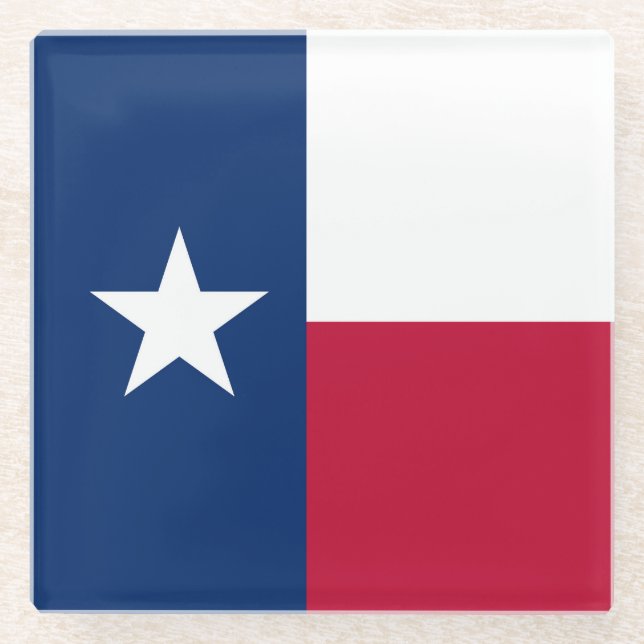 Texas state flag - high quality authentic colour glass coaster (Front)
