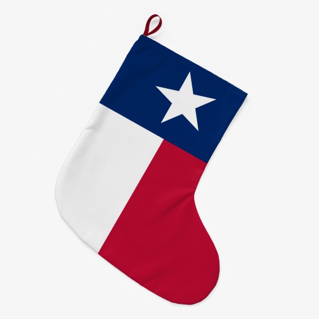 Texas state flag - high quality authentic colour large christmas stocking (Front (Hanging))