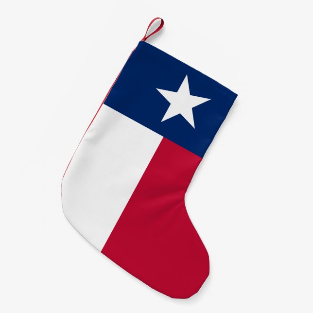 Texas state flag - high quality authentic colour small christmas stocking (Front (Hanging))