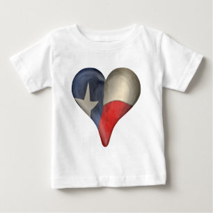 Texas State Flag In A Heart Baby T-Shirt