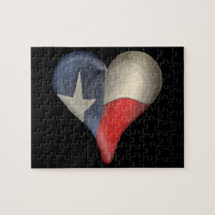 Texas State Flag In A Heart Jigsaw Puzzle