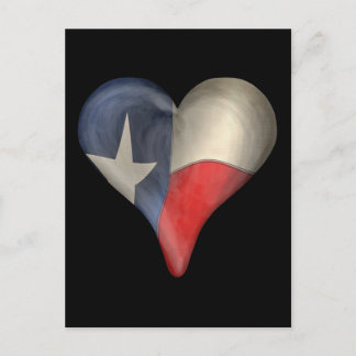 Texas State Flag In A Heart Postcard