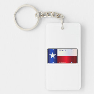 Texas State Flag License Plate Key Ring